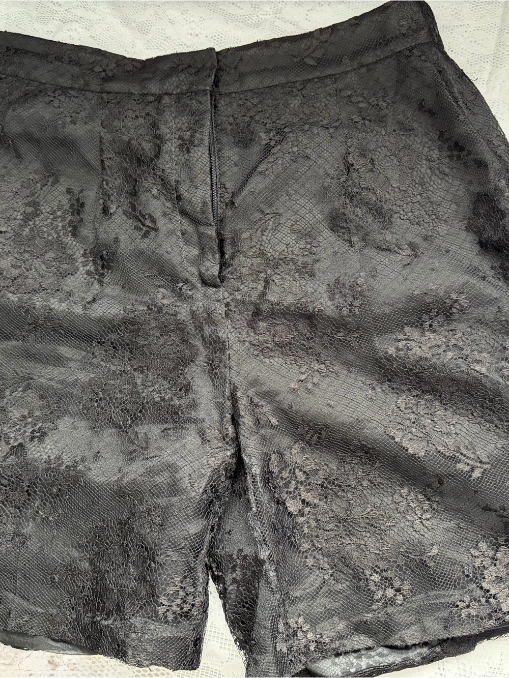 Valentino Made in Italy Black Floral Lace Shorts Designer Luxury